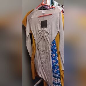 Altar'd State Beige Ruched Dress